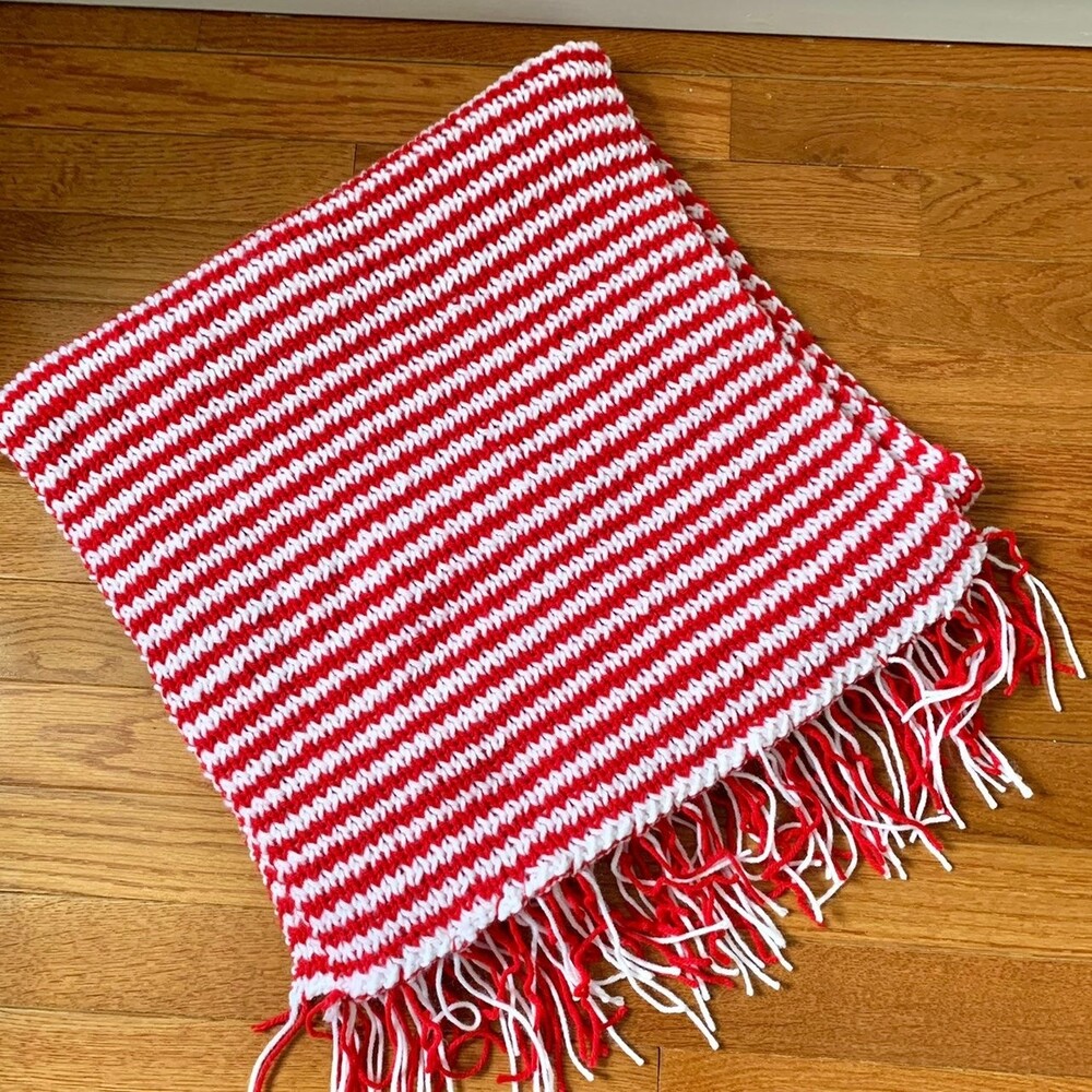 HANDMADE BIG AND WIDE KNIT CROCHET WINTER SCARF